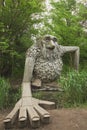 Hoje Taastrup, May, 2022: Giant wooden troll made from waste wood