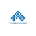 HOK letter logo design on WHITE background. HOK creative initials letter logo concept. Royalty Free Stock Photo