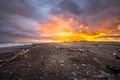 Hokitika Beach on the West Coast of New Zealand`s South Island. Royalty Free Stock Photo