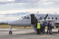 HOKITIKA NEWE ZEALAND-SEPTEMBER 3 : air new zealand plane preparing to departure from hokitika airport in south island new Royalty Free Stock Photo