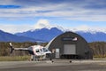 HOKITIKA NEWE ZEALAND-SEPTEMBER 3 : anderson helicopter parking Royalty Free Stock Photo