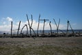 Hokitika NZ sign on beach