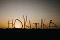 Hokitika Sign at sunset in Hokitika, New Zealand