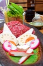 Hokkaido hot pot beef platter Royalty Free Stock Photo