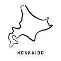 Hokkaido island simple outline vector map