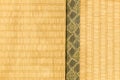 Close up of tatami, japanese traditional room mat, showing craft