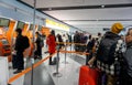 Crowd of tourists waiting for check in front of Jetstar airline counter Royalty Free Stock Photo