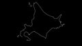 Hokkaido Japan map outline animation