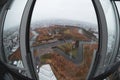 Hokkaido, Japan - November 18, 2019: Goryokaku Tower Observation Deck command entire view of the park