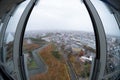 Hokkaido, Japan - November 18, 2019: Goryokaku Tower Observation Deck command entire view of the park