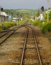 Rail track on mountain in Hokkaido, Japan Royalty Free Stock Photo