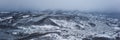 Otaru city view from Tenguyama mountain during winter.