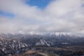 Winter forest landscape view from Mount Kurodake.