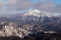 Winter forest landscape view from Mount Kurodake.