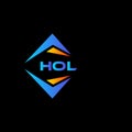 HOL abstract technology logo design on Black background. HOL creative initials letter logo concept