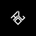 HOL letter logo design on black background. HOL creative initials letter logo concept. HOL letter design Royalty Free Stock Photo