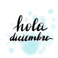 Hola diciembre, vector hand lettering.