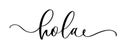 Hola lettering inscription on spanish. Vector text for print on shirt, card, poster etc.