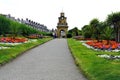 Holbeck gardens and clock tower, Scarborough, Yorkshire, UK