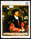 Holbein `Portrait du Marchand G. Gisze`, International week of the written letter serie, circa 1974