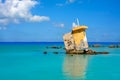 Holbox island beach Mexico hurricane ruins Royalty Free Stock Photo