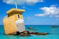 Holbox island beach Mexico hurricane ruins Royalty Free Stock Photo