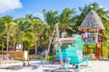 Holbox island beach sandbank bars stores restaurants people Mexico