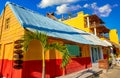 Holbox Island colorful Caribbean houses Mexico Royalty Free Stock Photo