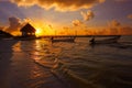 Holbox Island pier hut sunset beach in Mexico