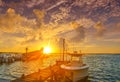 Holbox island port sunset in Quintana Roo Royalty Free Stock Photo