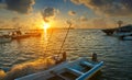 Holbox island port sunset in Quintana Roo Royalty Free Stock Photo