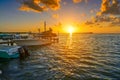 Holbox island port sunset in Quintana Roo Royalty Free Stock Photo