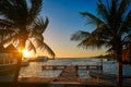 Holbox island port sunset in Quintana Roo Royalty Free Stock Photo