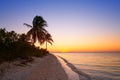 Holbox island sunset beach Mexico Royalty Free Stock Photo