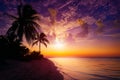 Holbox island sunset beach Mexico Royalty Free Stock Photo