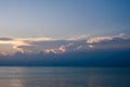 Holbox island sunset beach palm tree tropical in Mexico Royalty Free Stock Photo