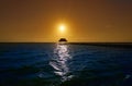 Holbox island sunset beach pier hut Mexico Royalty Free Stock Photo