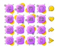 Hold box, Difficult stress and Dumbbell line icons. For web app, printing. App 3d buttons icons. Vector