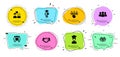 Hold box, Love couple and Employees handshake icons set. Group, Student and Couple love signs. Vector