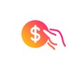 Hold Coin icon. Dollar currency. Vector