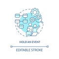 Hold event turquoise concept icon Royalty Free Stock Photo