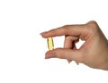 hold fish oil capsule