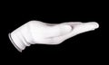 Hold hand in white glove on black background Royalty Free Stock Photo