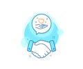 Hold heart line icon. Friends love sign. Friendship hand. Vector