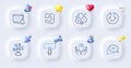 Hold heart, Text message and Quiz test line icons. For web app, printing. Vector Royalty Free Stock Photo