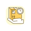 Hold mail yellow RGB color icon
