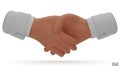 Hold one\'s hands cartoon icon design. White sleeve shaking hands. Royalty Free Stock Photo