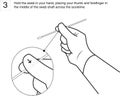 3-Hold the swab in your hand line
