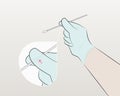 3-Hold the swab in your hand