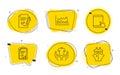 Hold t-shirt, Checklist and Tablet pc icons set. Approved agreement, Trade chart and Ship signs. Vector